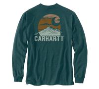 Carhartt Mountain Graphic Langarmshirt Manga larga, verde, tamaño L para Hombres