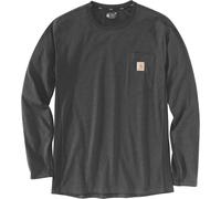 Carhartt Relaxed Fit Midweight Long-Sleeve Pocket T-Shirt 104617 Force-Camiseta de Manga Larga con Bolsillo y Ajuste Relajado, Gris (Carbon Heather), Small para Hombre