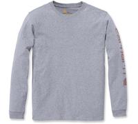 Carhartt Camiseta de mujer Workwear Logo L/S T-Shirt Heather Grey L