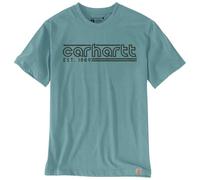 Carhartt Camiseta gráfica ligera de manga corta con logotipo para hombre, Azul verano, Large