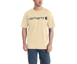 Carhartt Camiseta gráfica ligera de manga corta con logotipo para hombre, Leche de avena, X-Large