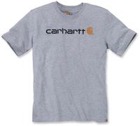Carhartt Camiseta Core Logo – Corte relajado, manga corta, gris jaspeado – XL Hombre