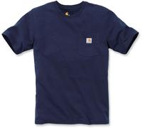 Carhartt Camiseta K87 Pocket – Corte relajado, tejido pesado, manga corta, azul marino L
