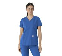 Carhartt Camiseta médica con Cuello en V para Mujer, Azul Real, Large