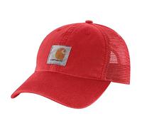 Carhartt Canvas Mesh-Back Cap Gorra de béisbol, Granero Rojo, Talla única Hombres