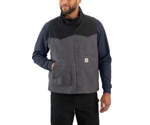 Carhartt Chaleco Montana Rugged Flex® Duck de ajuste relajado para hombre 106433, sombra/negro, Small