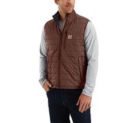 Carhartt Chaleco Rain Defender, ligero y aislante, de corte holgado, para hombre, marrón, talla M