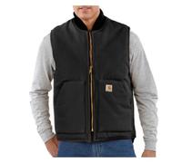 Carhartt Chaleco V01 de cuello acanalado con aislamiento de pato firme para hombre, Negro -, Medium