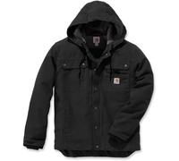 Carhartt, Hombre, Chaqueta Utilitaria En Lona De Algodón Con Efecto Desgastado, Forro De Peluche, Ajuste Ligeramente Holgado, Negro, XL