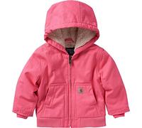 Carhartt Chaqueta deportiva con capucha para niños CP9566 de lona, aislante, para niñas, Rosa (Pink Lemonade), 12 meses