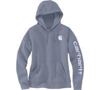 Carhartt Clarksburg Logo Sudadera con capucha para mujer, azul/gris, Talla XS