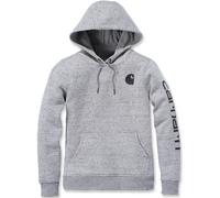 Carhartt Clarksburg Logo Sudadera con capucha para mujer, gris, Talla XL