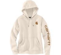 Carhartt Clarksburg Logo Sudadera con capucha para mujer, marrón-beige, tamaño XS