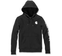 Carhartt Clarksburg Logo Sudadera con capucha para mujer, negro, Talla XL