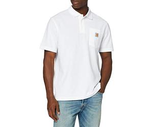 Carhartt Contractor’S Work Pocket Polo Camisa, White, S para Hombre