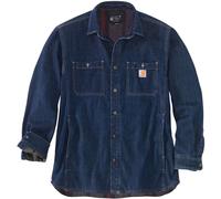 Carhartt Camiseta Vaquera de Corte Relajado con Forro Polar a presión Work Utility Button Down Shirt, Glacier, S para Hombre