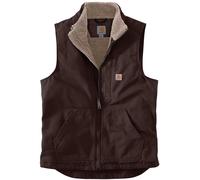 Carhartt Duck Mock Neck chaleco, Marrón oscuro, Talla S