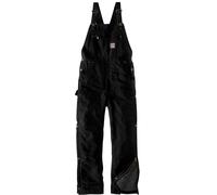 Carhartt Men's Loose Fit Firm Duck Insulated Bib Overall, Black, Large