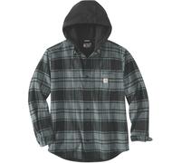 Carhartt Flannel Fleece Lined Hooded Camisa, gris, tamaño S para Hombres