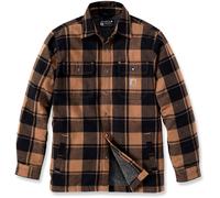 Carhartt Heavyweight Flannel Sherpa Camisa, marrón, tamaño S