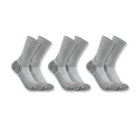 Carhartt Force - 3 pares de calcetines de caña media, tejido de grosor medio Para Hombre, Gris marengo, XL