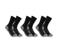 Carhartt Force - 3 pares de calcetines de caña media, tejido de grosor medio Para Hombre, Negro, L