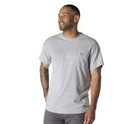 Carhartt Force - Camiseta de manga corta con bolsillo para hombre, ajuste relajado, peso medio, Gris jaspeado, Large