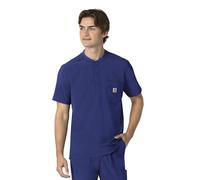Carhartt Force Cross-Flex - Camiseta quirúrgica Henley para hombre, color azul galaxia, talla 3X