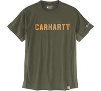 Carhartt Force Flex Block Logo Camiseta, oliva, Talla S