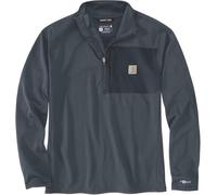 Carhartt Force Ironwood Relaxed Half-Zip Sudadera de cuello falso, azul oscuro, Talla L