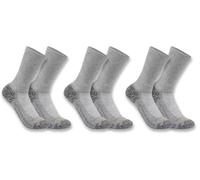 Carhartt Force Midweight Crew Calcetines - Pack de 3, gris, Talla L