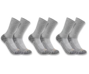 Carhartt Force Midweight Crew Calcetines - Pack de 3, gris, Talla L
