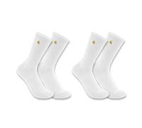 Carhartt Force Midweight Crew Sock 2 Pack Calcetines de Trabajo, Blanco, XL (Pack de 2) para Hombre