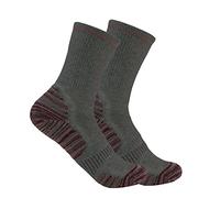 Carhartt Force Midweight Synthetic-Wool Blend Crew Sock 2 Pack Calcetines, Antracita, M (Pack de 2) para Mujer