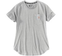 Carhartt Force Relaxed Fit Midweight Pocket Camiseta de mujer, Gris claro, Talla XS