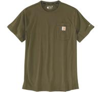 Carhartt Force Relaxed Fit Midweight Short Sleeve Pocket Camiseta, Caqui, Talla L