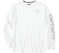 Carhartt Force Sun Defender™ Long-Sleeve Logo Graphic Long-Sleeve Camisa funcional, Blanco, Talla M