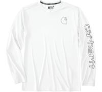 Carhartt Force Sun Defender™ Long-Sleeve Logo Graphic Long-Sleeve Camisa funcional, Blanco, Talla XXL