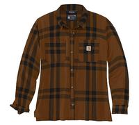 Carhartt Franela 105989 para mujer, resistente, flexible, holgada, de peso medio, Carhartt Marrón jaspeado, Medium