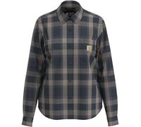 Carhartt Hamilton Relaxed LS Camisa de franela de mujer, gris/azul, Talla M