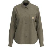 Carhartt Hamilton Relaxed LS Camisa de franela de mujer, oliva/verde, Talla L