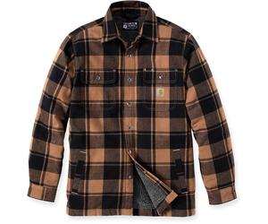 Carhartt Heavyweight Flannel Sherpa Camisa, marrón, Talla XXL