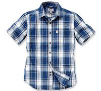Carhartt Hemd Slim Fit Plaid Short Sleeve Shirt Dark Cobalt Blue-M
