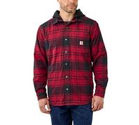 Carhartt Herren Flannel Fleece Hemdjacke, Oxblood - Rot, M, 105621