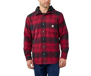 Carhartt Herren Flannel Fleece Hemdjacke, Oxblood - Rot, M, 105621