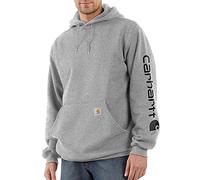 Carhartt Herren Sleeve Logo Hooded Sweatshirt Kapuzenpullover, Heather Grey/Black, S