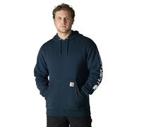Carhartt Midweight Sleeve Logo Sudadera con capucha, azul, tamaño M para Hombres