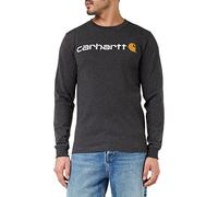 Carhartt, Hombre, Camiseta De Manga Larga Con Logotipo Gráfico, Tejido Grueso, Ajuste Ligeramente Holgado, Gris carbón jaspeado, XXL