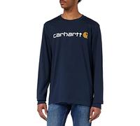 Carhartt, Hombre, Camiseta De Manga Larga Con Logotipo Gráfico, Tejido Grueso, Ajuste Ligeramente Holgado, Azul marino, XL
