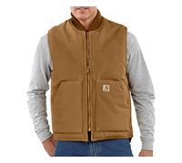 Carhartt, Hombre, Chaleco Con Cuello Acanalado, Aislado, En Lona De Algodón Resistente, Ajuste Ligeramente Holgado, Marrón Carhartt®, S